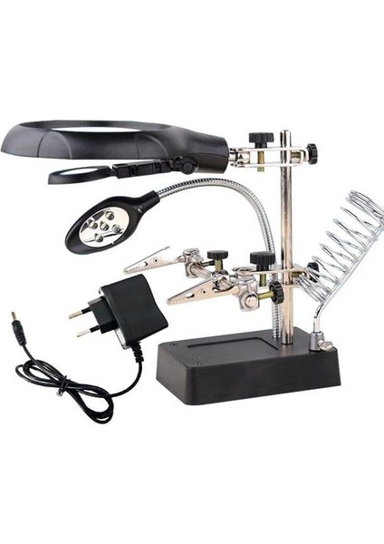 Powermaster MG-16129C Büyüteç - Havya Standı Adaptörlü (4.2V-500MA)
