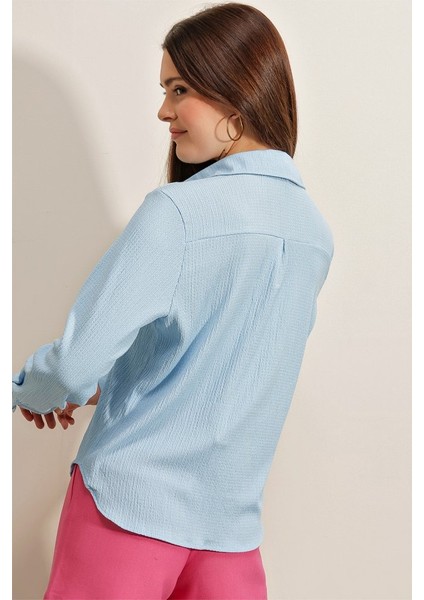 20160 Örme Gömlek - Mavi fırsatları