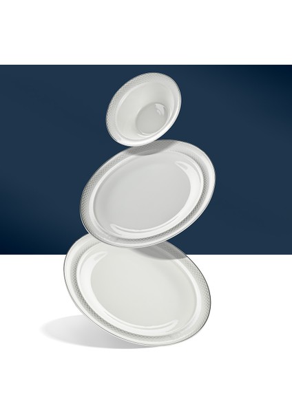Camelia Platin Yaldızlı 28 Parça Porselen Yemek Takımı