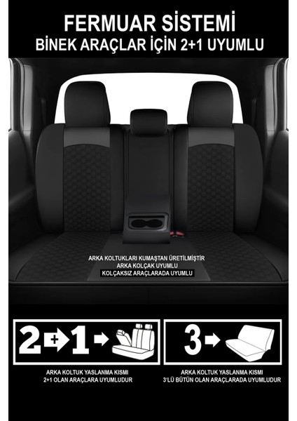 Skoda Superb Ambition 1.6 Tdi Cr 105 Greentech 2013 Uyumlu Moca Plus 5 Koltuk Tam Set Oto Koltuk Kılıfı Siyah indirimleri
