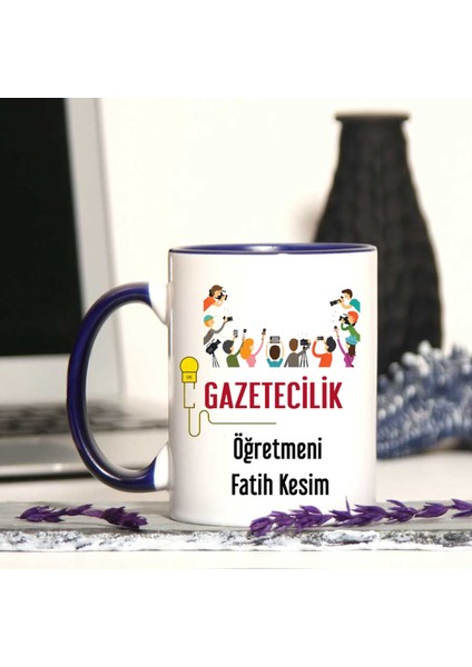 Gazetecilik Öğretmenine Özel Öğretmenler Günü Hediyesi Kişiye Özel Kupa Bardak