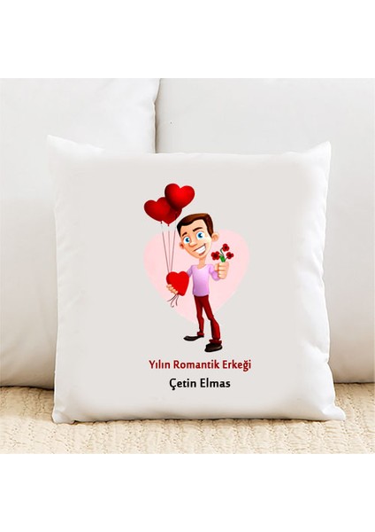 Yılın Romantik Erkeği Kişiye Özel Yastık Kılıfı PI24