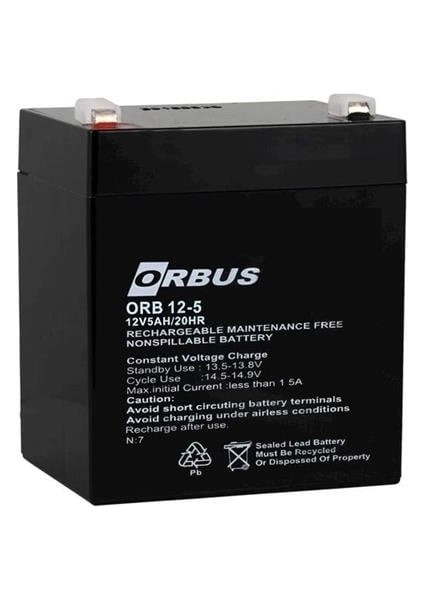 Orbus ORB12-5 12 Volt 5 Amper Kuru Akü (90X70X101 Mm)