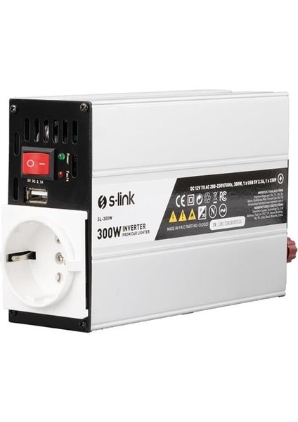 S-Link SL-300W 300W DC12V-AC230V Çakmaktan Power Inverter fiyatları