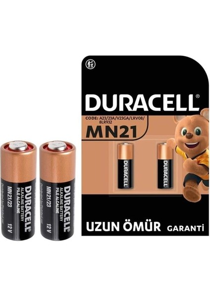 Duracell 23A Lityum MN21 Alarm Pili (2li Paket)
