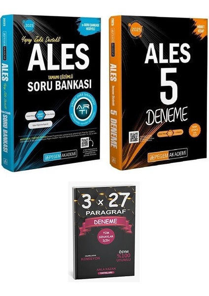 Pegem 2025 Ales Soru Bankası + 5 Deneme 2 Li Set+Anla Kazan Paragraf