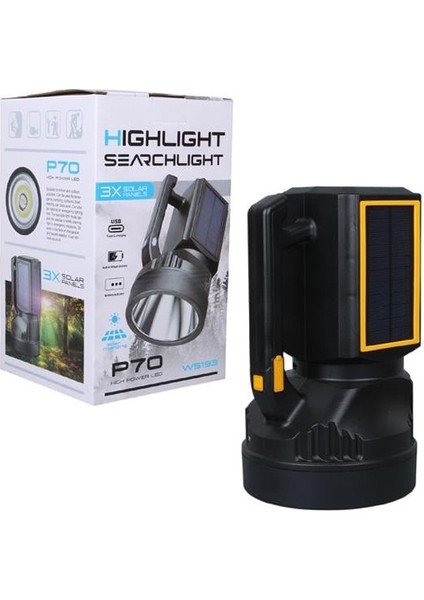 Powermaster W5193 Solar Şarjlı El Feneri Uzun Mesafe Işıldak fırsatları