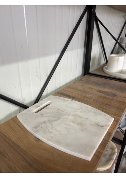 Beyaz Desenli Mermer Kesme Tahtası Peynir Sunumluk Modern Taş fiyatları