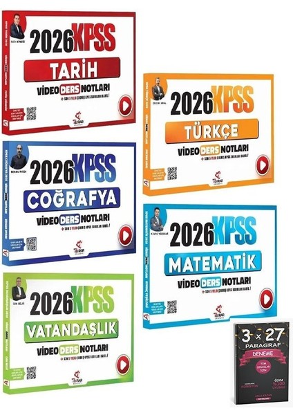 Tekrar Akademi 2026 Kpss Genel Yetenek Genel Kültür Video Ders Notları 5 Li Set+Anla Kazan Paragraf