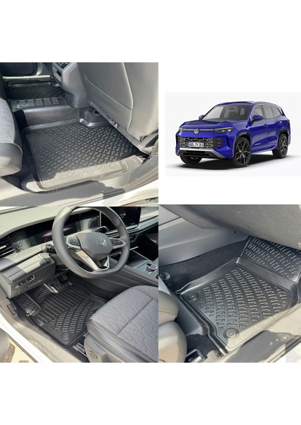 Volkswagen Tayron 2024 ve Sonrası 3D Havuzlu Paspas Siyah