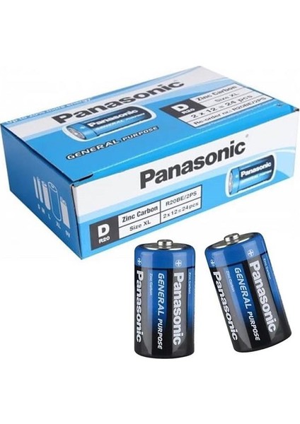 Panasonic Manganez Büyük D Boy 24 Lü Pil R20BE/2PS