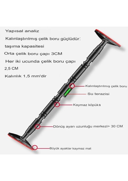 Yeni Nesil 92-120CM Kapı Barı Koridor Barfiksi Barfix Spor Aleti Demiri Barfiks Çubuğu