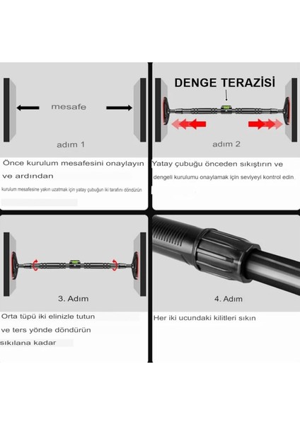 Yeni Nesil 92-120CM Kapı Barı Koridor Barfiksi Barfix Spor Aleti Demiri Barfiks Çubuğu