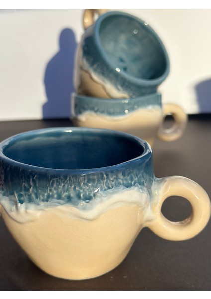 El Yapımı Ocean Blue Serisi Seramik Kupa fiyatları