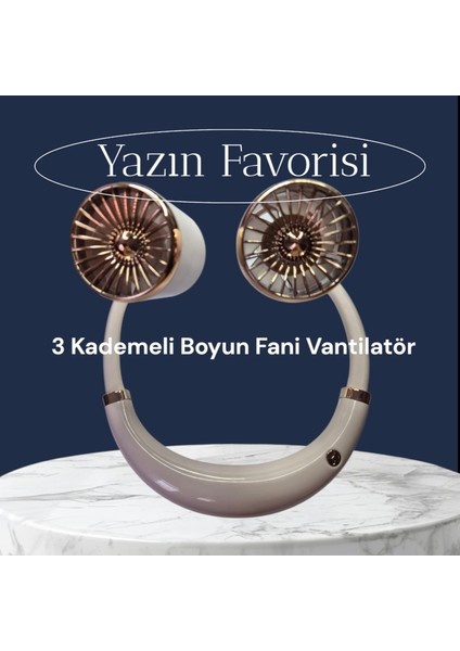 Şarjlı Boyun Fanı Vantilatör 3 Kademeli
