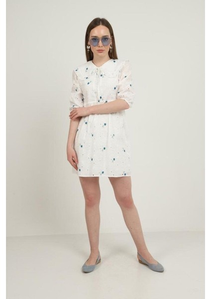 Indigo Bebe Yakalı Brode Elbise fiyatları