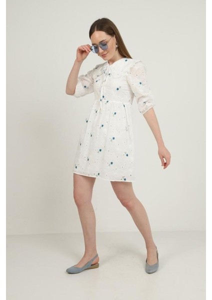 Indigo Bebe Yakalı Brode Elbise indirimleri