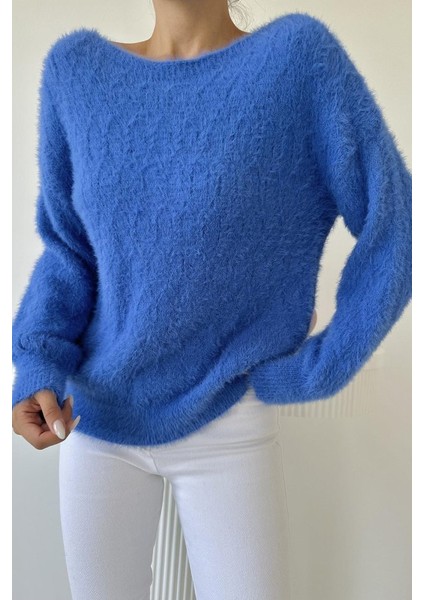 Mavi Baklava Desenli Triko Kazak fiyatları