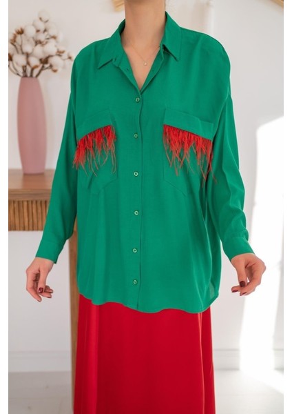 Yeşil Cepli Püsküllü Gömlek fiyatları