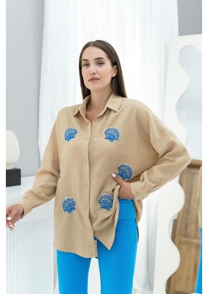 Vizon Deniz Kabuk Desenli Gömlek