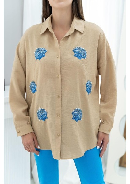 Vizon Deniz Kabuk Desenli Gömlek modelleri