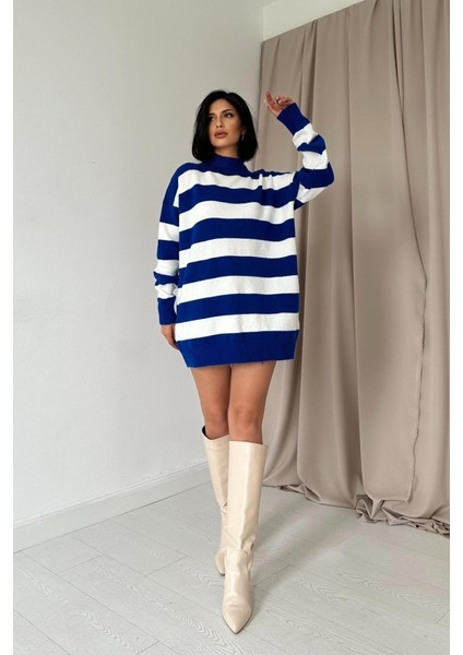 Mavi Çizgili Triko Kazak fiyatları