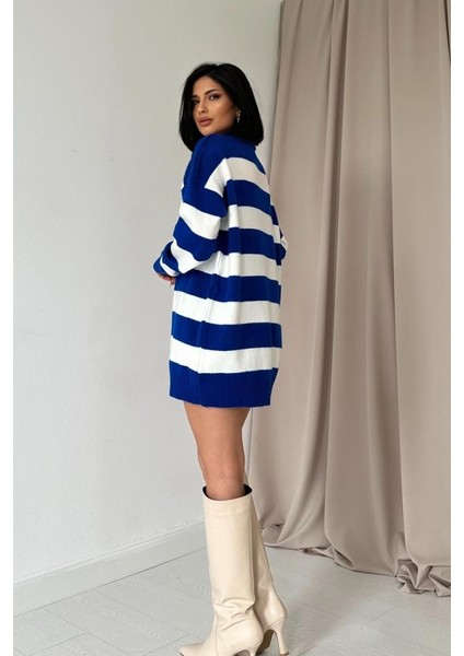 Mavi Çizgili Triko Kazak fırsatları