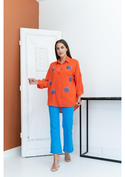 Oranj Deniz Kabuk Desenli Gömlek fiyatları