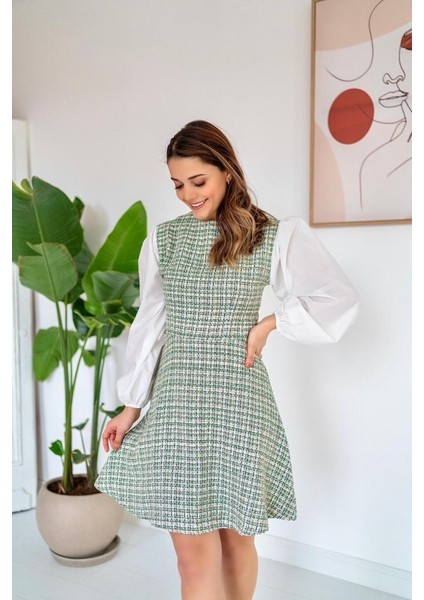 Yeşil Desenli Elbise indirimleri