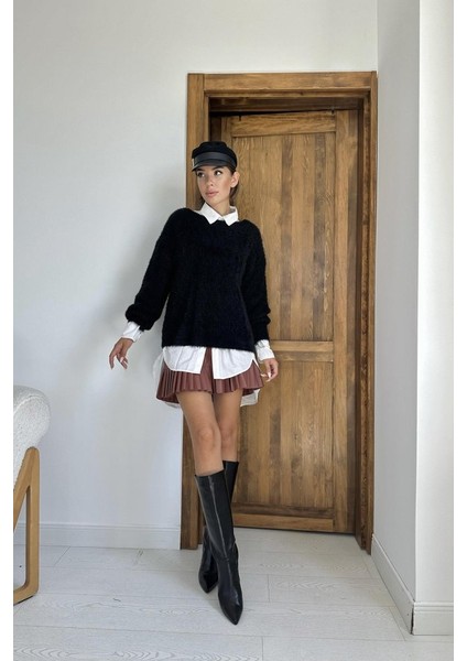 Siyah Baklava Desenli Triko Kazak fiyatları