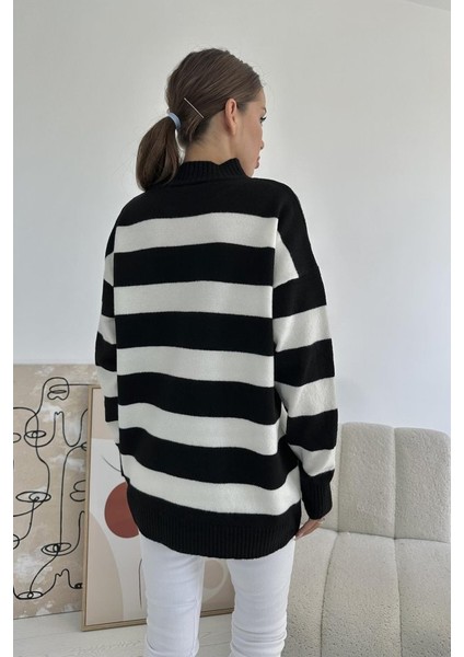 Siyah Çizgili Triko Kazak modelleri