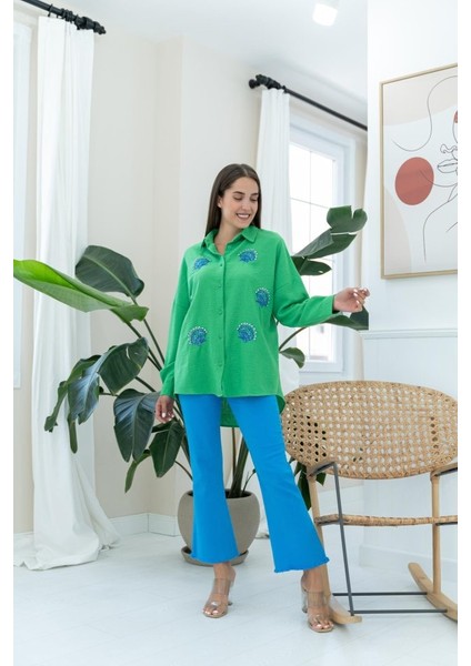 Yeşil Deniz Kabuk Desenli Gömlek fiyatları