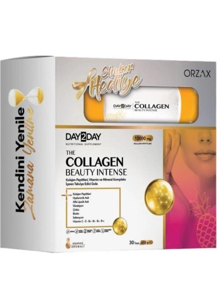 The Collagen Beauty Ananas Aromalı 30 Saşe Shaker Hediyeli