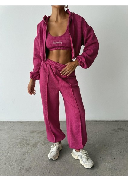 Ottoman Croplu Eşofman Takım - Fuşya fiyatları