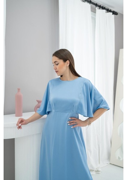 Mavi Arkası Bağcıklı Elbise modelleri