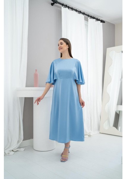 Mavi Arkası Bağcıklı Elbise indirimleri
