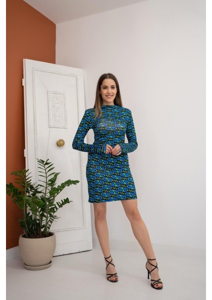 Desenli Pilise Desenli Elbise