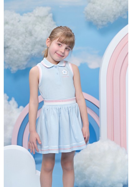 Kız Çocuk Çocuk Polo Yakalı Etekli 2 Li Takım