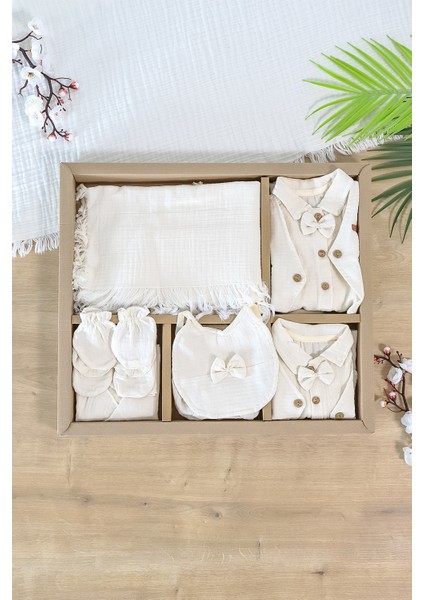 Erkek Bebek Yenidoğan Yelekli Yazlık ve Mevsimlik Müslin Mavi 10 Lu Lüks Hastane Çıkışı Zıbın Seti STL7013 fiyatları