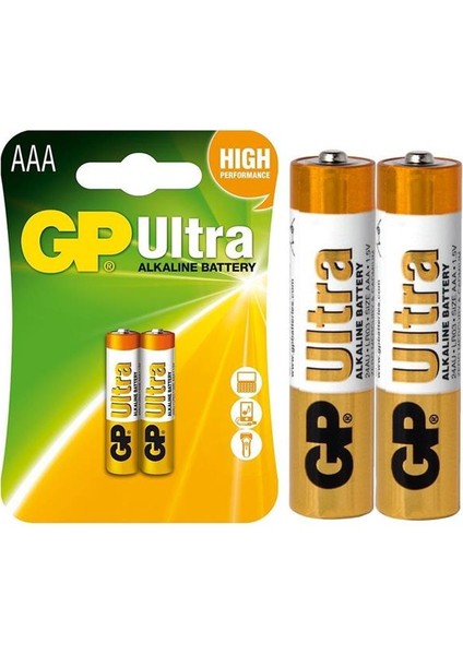 Gp 24AU-2U2 Alkalin Ince Aaa Kalem Pil 2'li