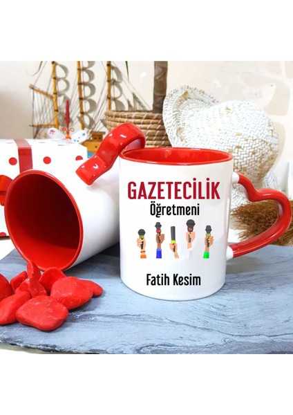 Gazetecilik Öğretmenine Özel Öğretmenler Günü Hediyesi Kişiye Özel Kupa Bardak