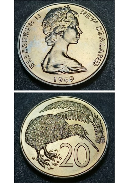 399636834CDF5CFEEA 20CENT 1969 Yeni Zelanda Darphane Setinden Çıkma Madeni Para