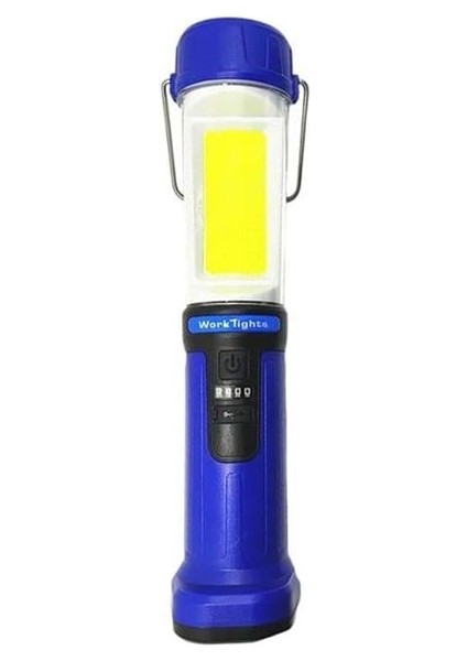 Powermaster HK-802 Şarjlı 30 Beyaz + 20 Mavi-Kırmızı Smd LED / 55 Cob Ledli 5 Modlu Çalışma Lambası
