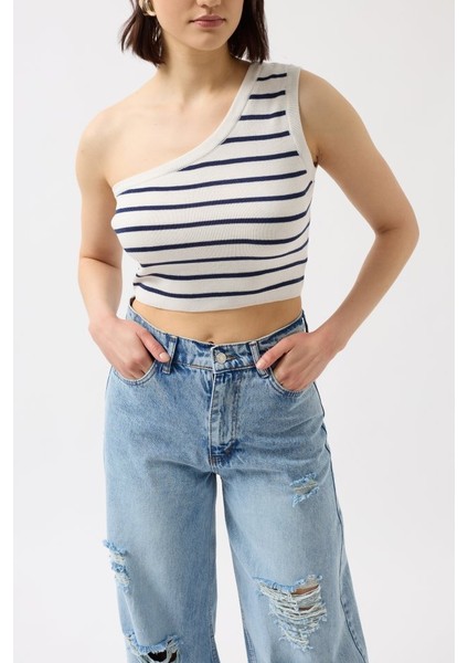 Tek Omuz Çizgili Crop fırsatları