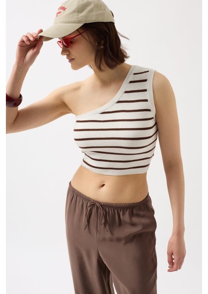 Tek Omuz Çizgili Crop fırsatları