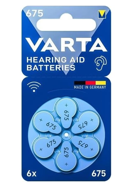 Varta 675 Numara Kulaklık Işitme Cihazı Pili (6'lı Paket)