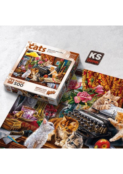 20052 Kittens In The Writer S Office 500 Parça Puzzle fiyatları