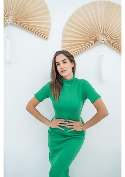 Yeşil Balıkçı Yaka Elbise fiyatları