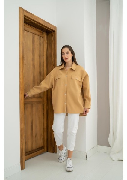Camel Kaşe Çift Cepli Gömlek indirimleri