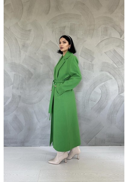 Munn Collection Yeşil Kuşaklı Midi Kaban